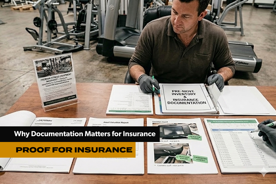 gym equipment inventory documentation asset tracking forms relocation insurance verification fitness facility move