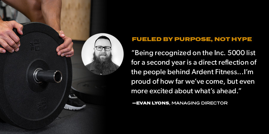 Ardent Fitness Ranks on the Inc. 5000 List For The Second Year Running